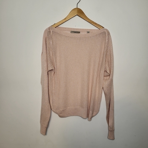 All Saints Knit Off Shoulder Blush Sweater Size Medium - Picture 1 of 11